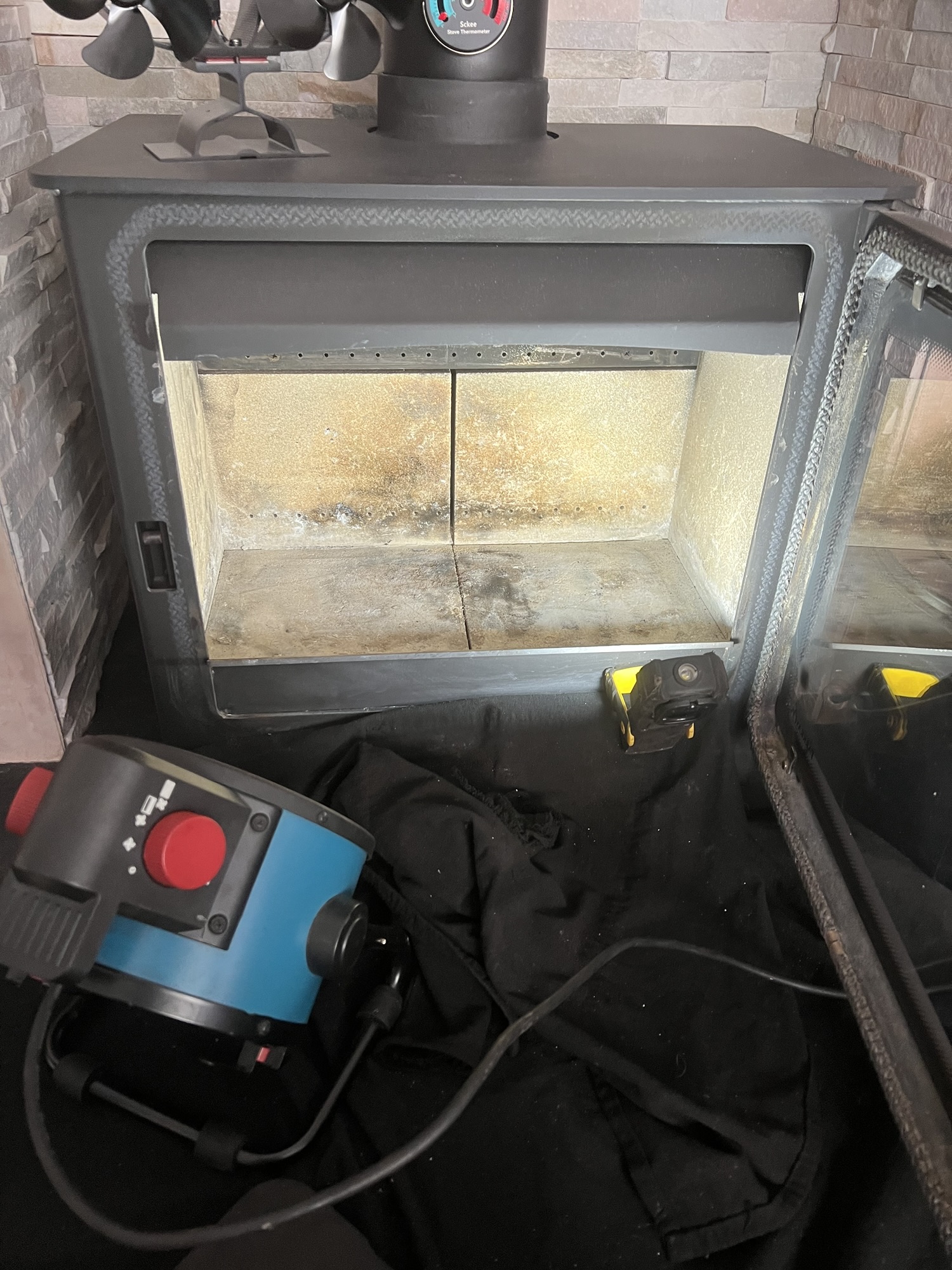 Flue and fireplace work in progress