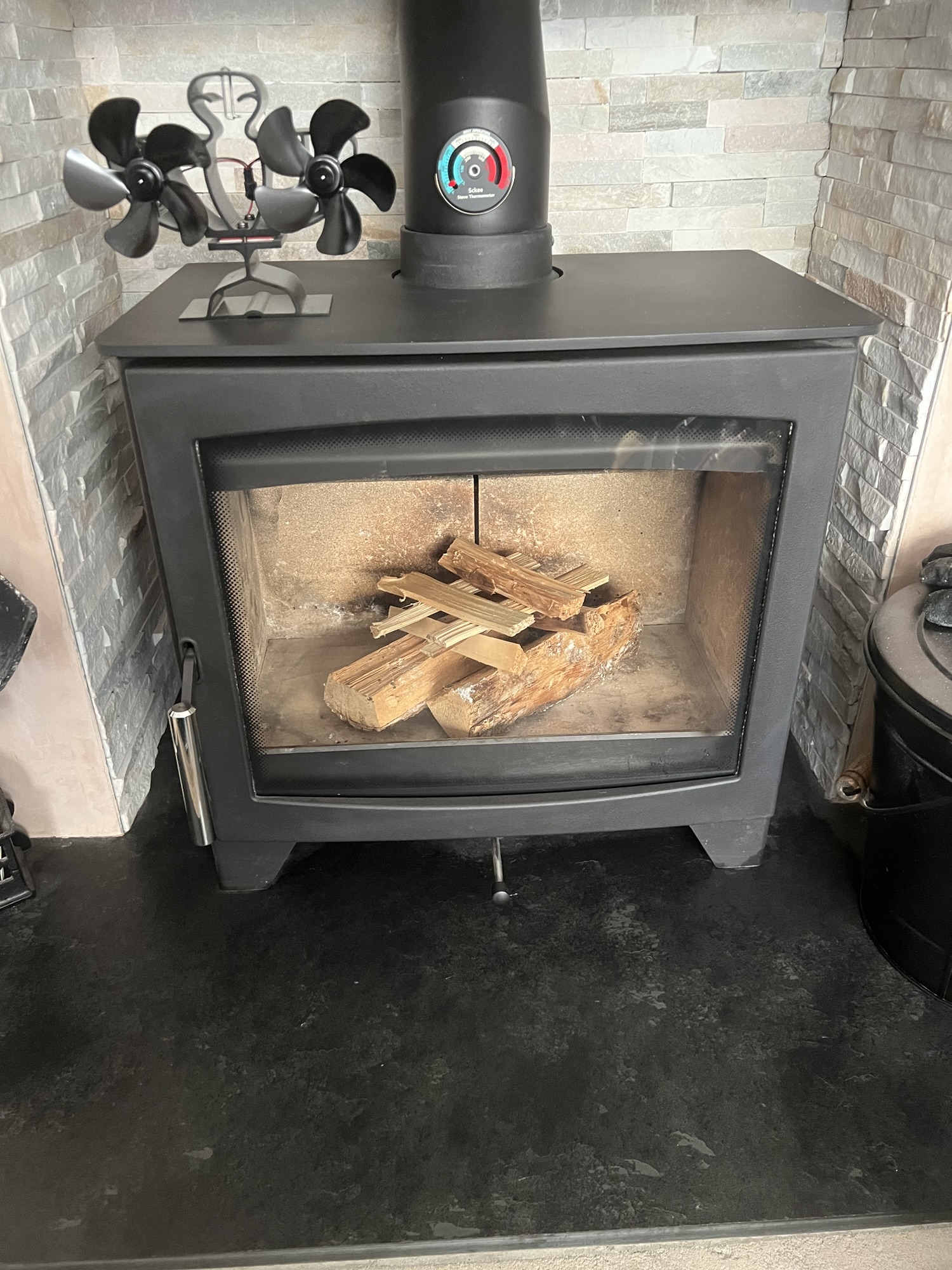 Finished stove installation detail
